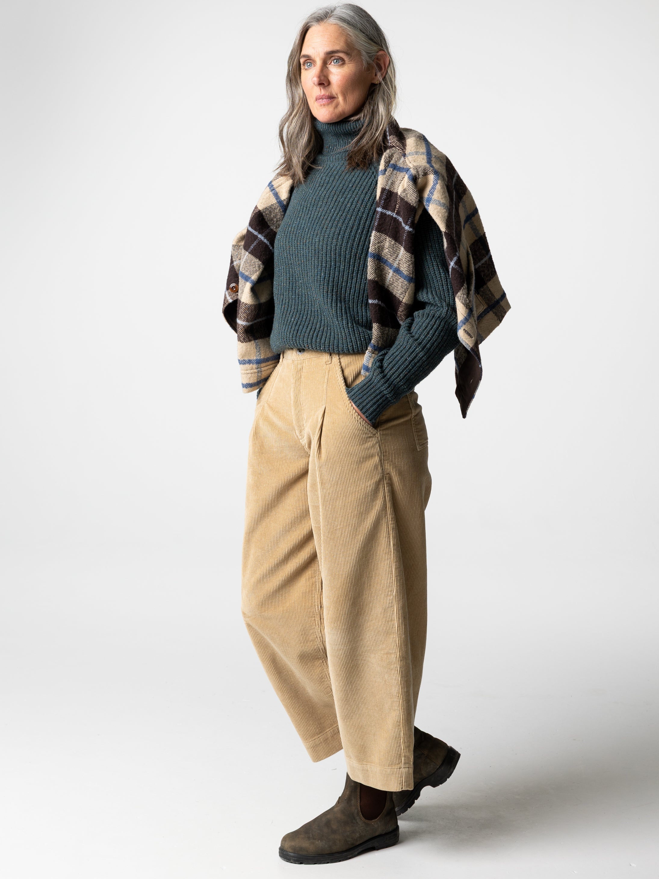 Organic Cotton Cord Trouser in Flint - Studio