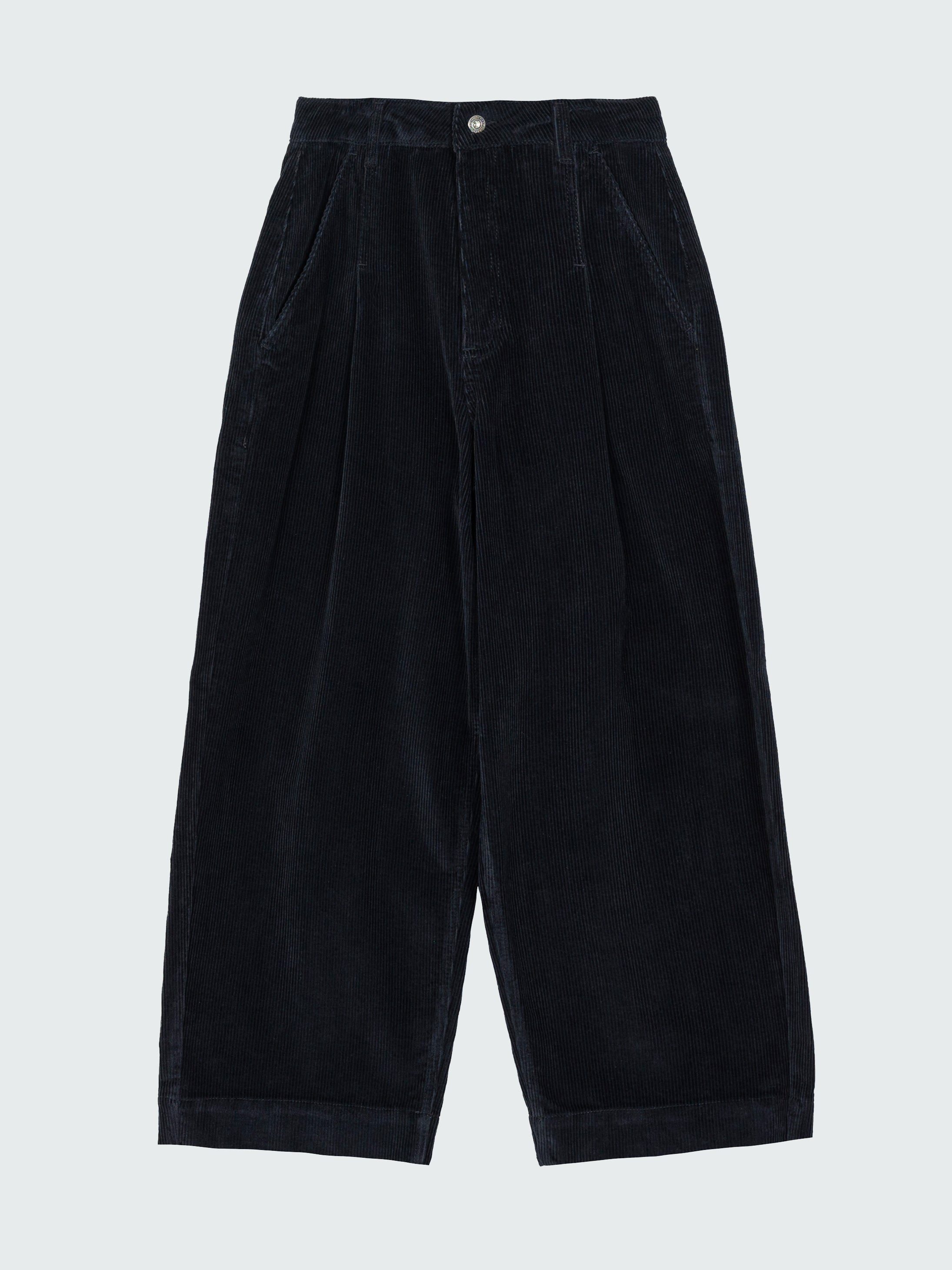 Organic Cotton Cord Trouser in Black - Studio