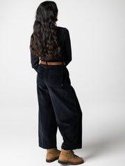 Organic Cotton Cord Trouser in Black - Studio