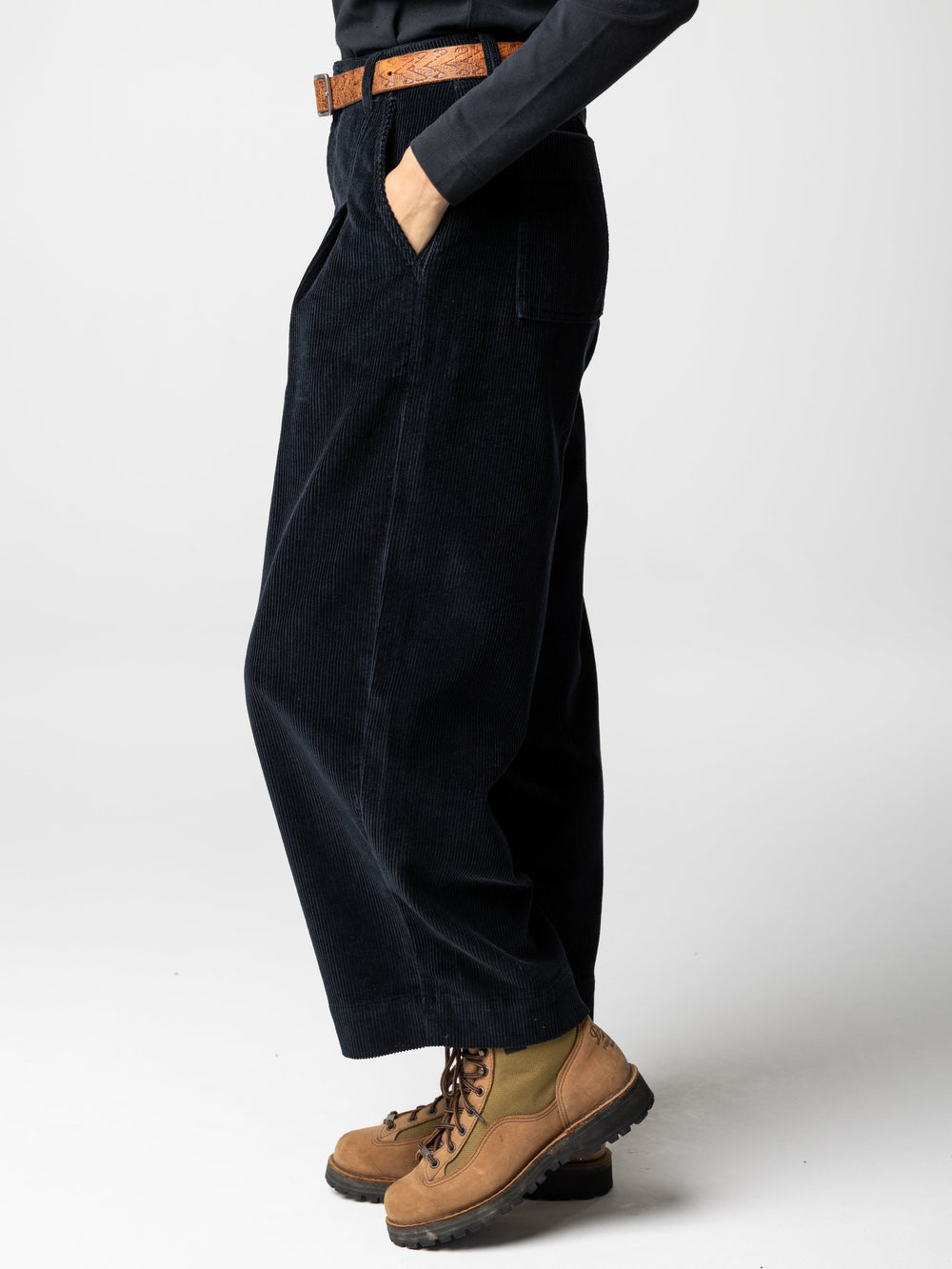 Organic Cotton Cord Trouser in Black - Studio