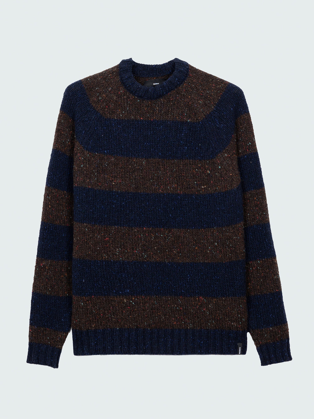 Wool Stripe Knit in Navy/Brown - Towans
