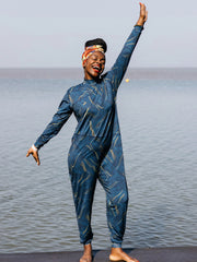 Into The Sea' Seasuit in Geometric Print