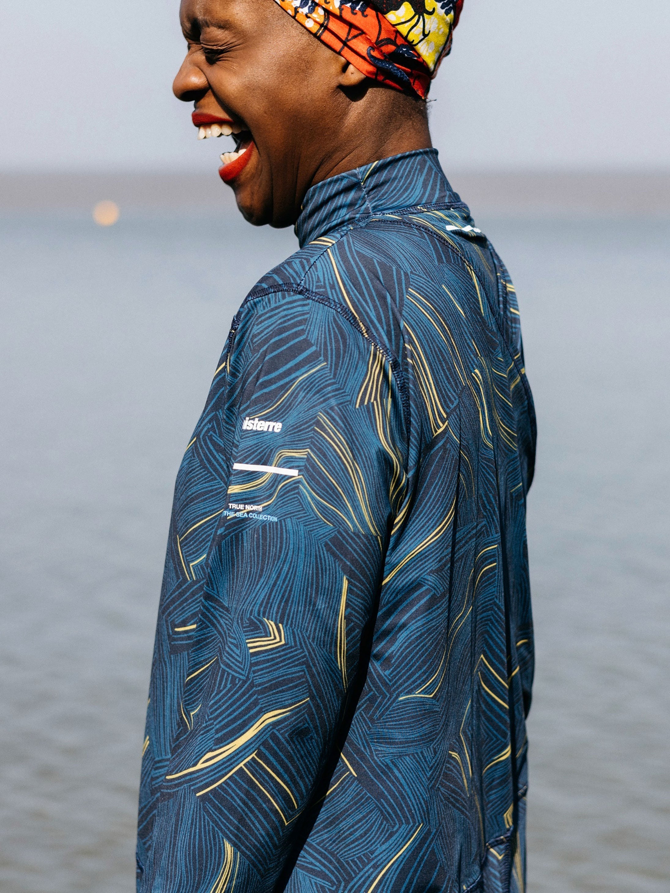 Into The Sea' Seasuit in Geometric Print