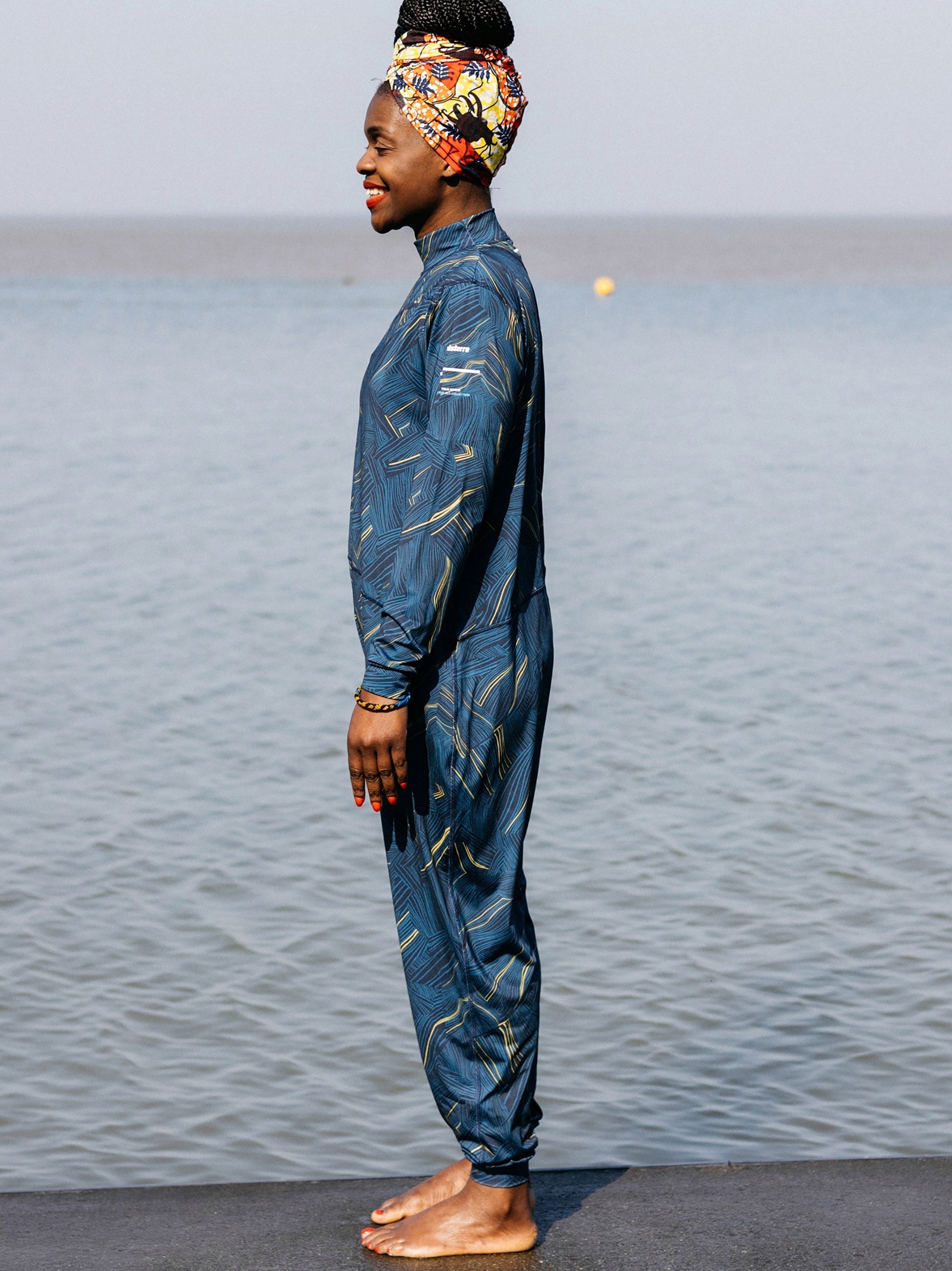 Into The Sea' Seasuit in Geometric Print