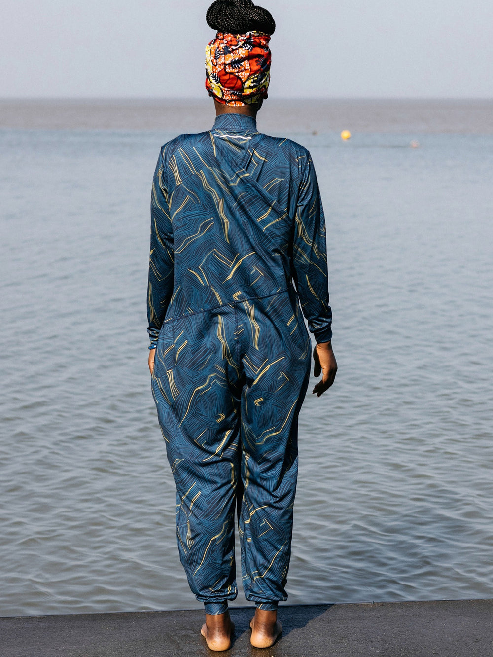 Into The Sea' Seasuit in Geometric Print