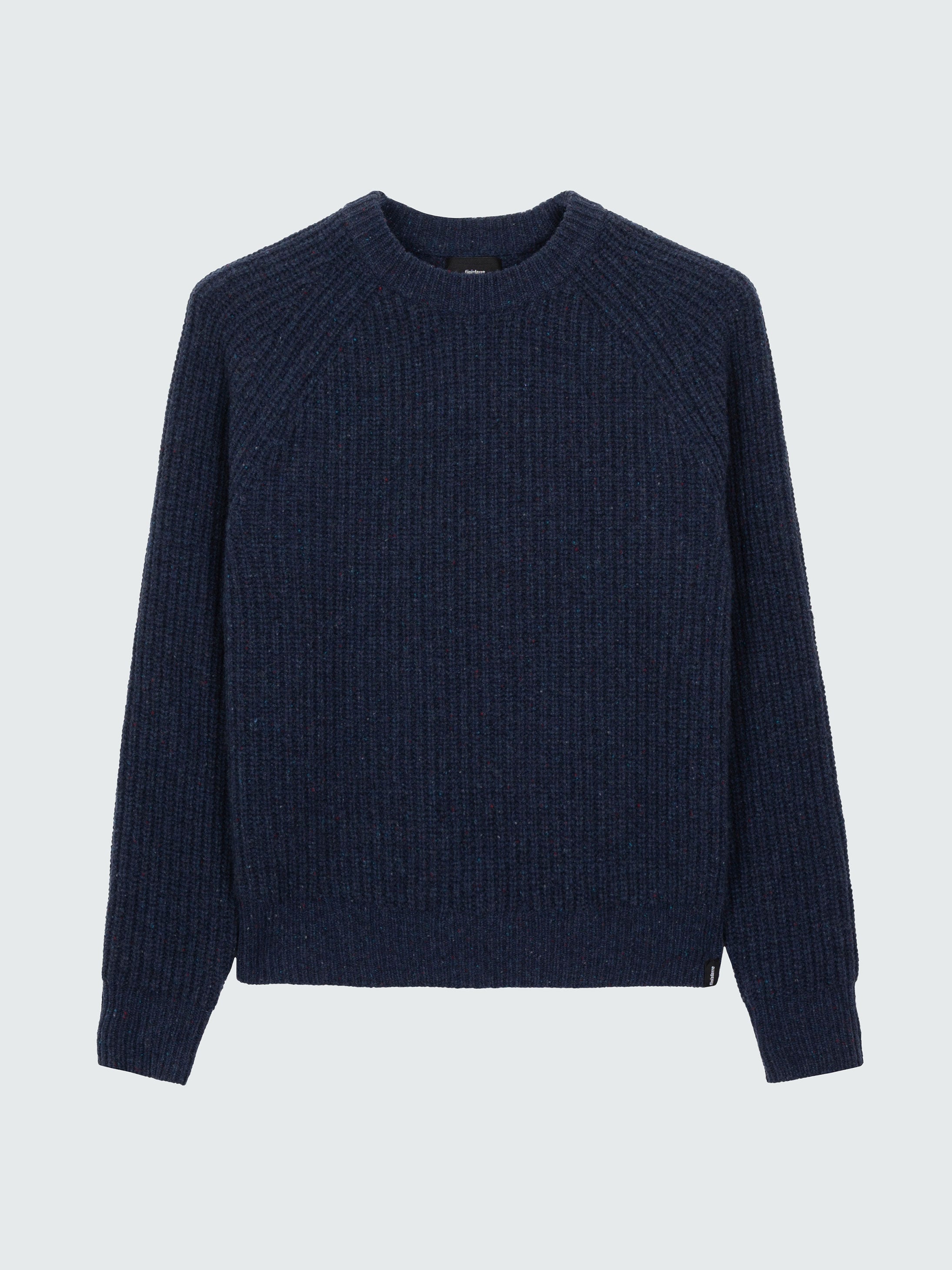 Fisherman Wool Knit Jumper in Navy - Mora