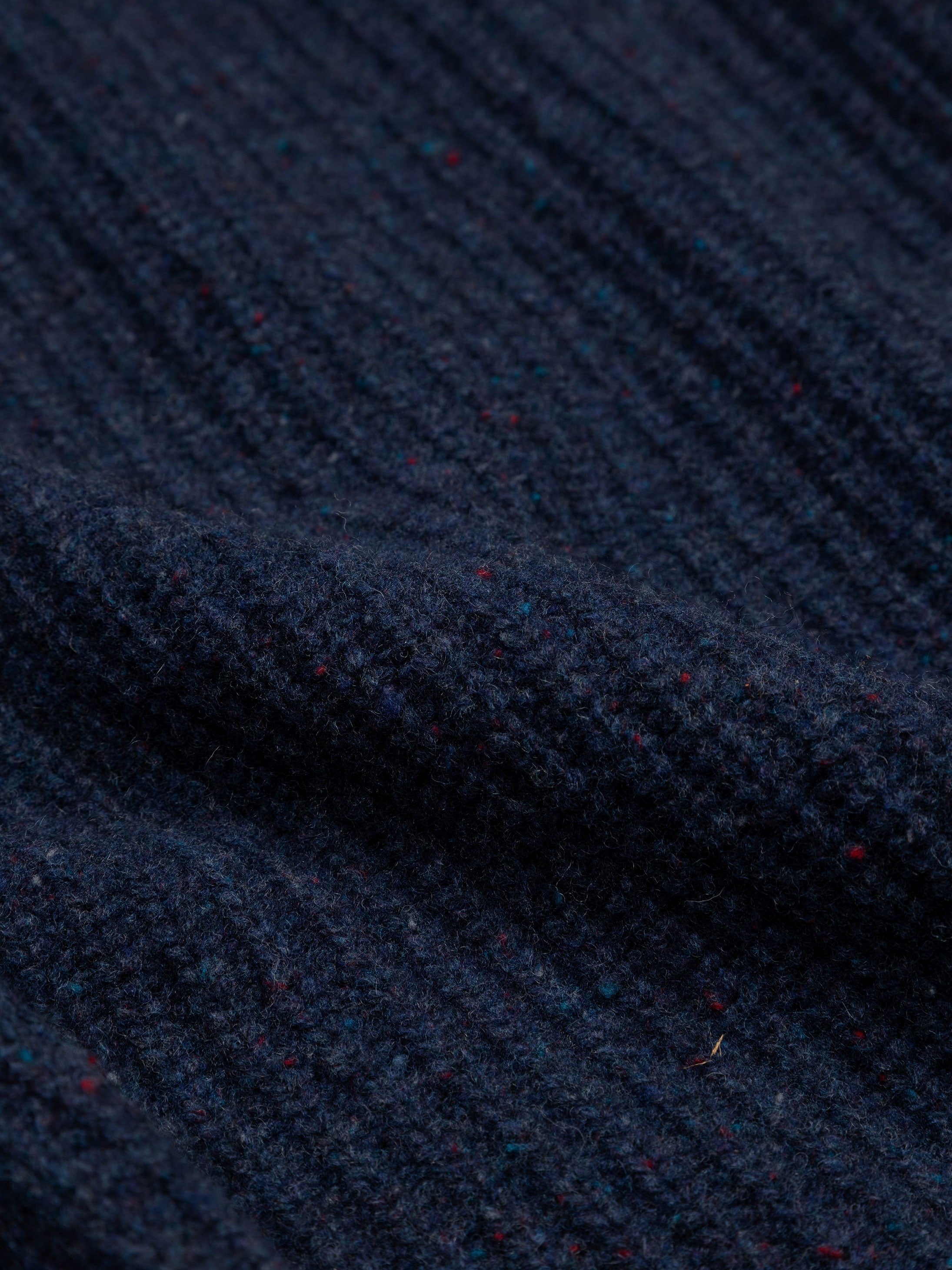 Fisherman Wool Knit Jumper in Navy - Mora