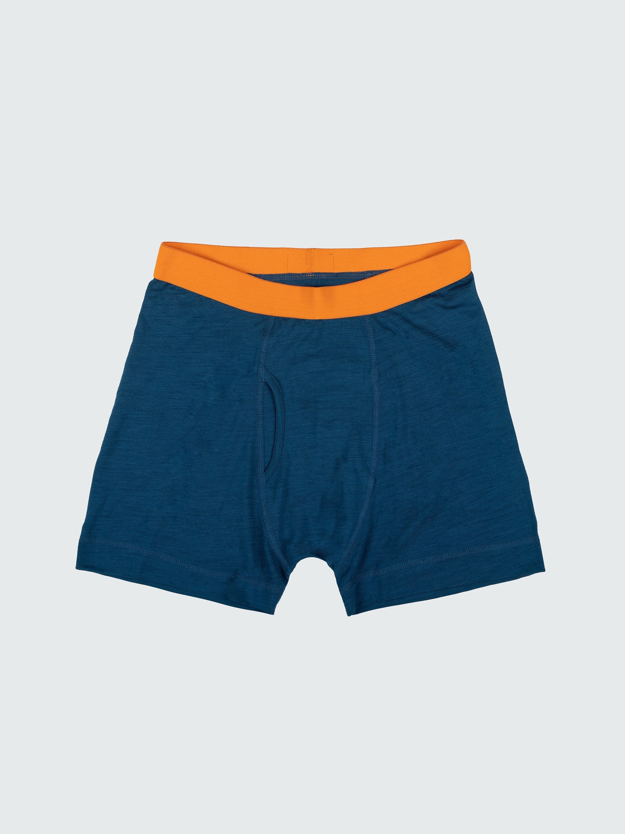 Eddy Merino Wool Boxers in Kingfisher / Copper