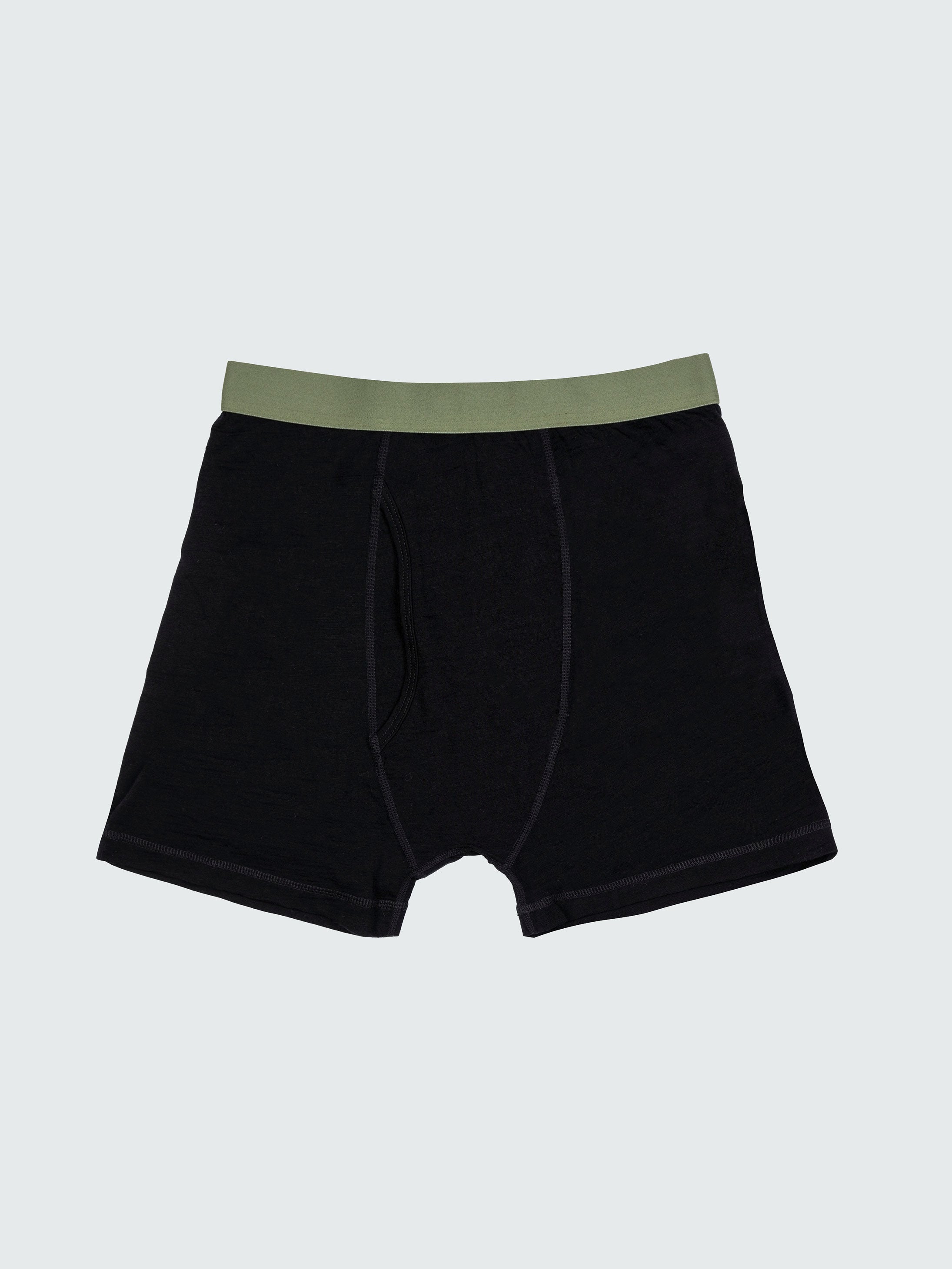 Eddy 2.0 Merino Wool Boxers in Black/Olive