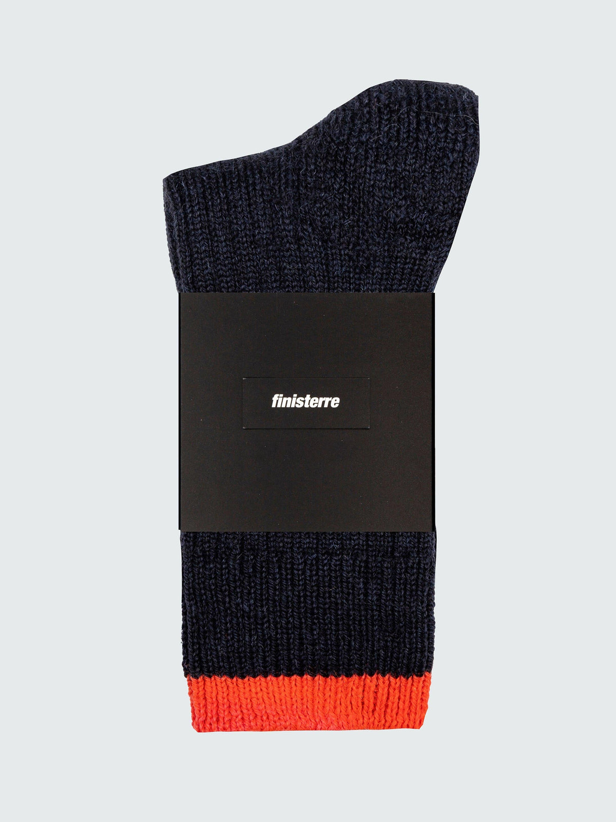 Wool Sock in Navy/Bright Flame - Bosun