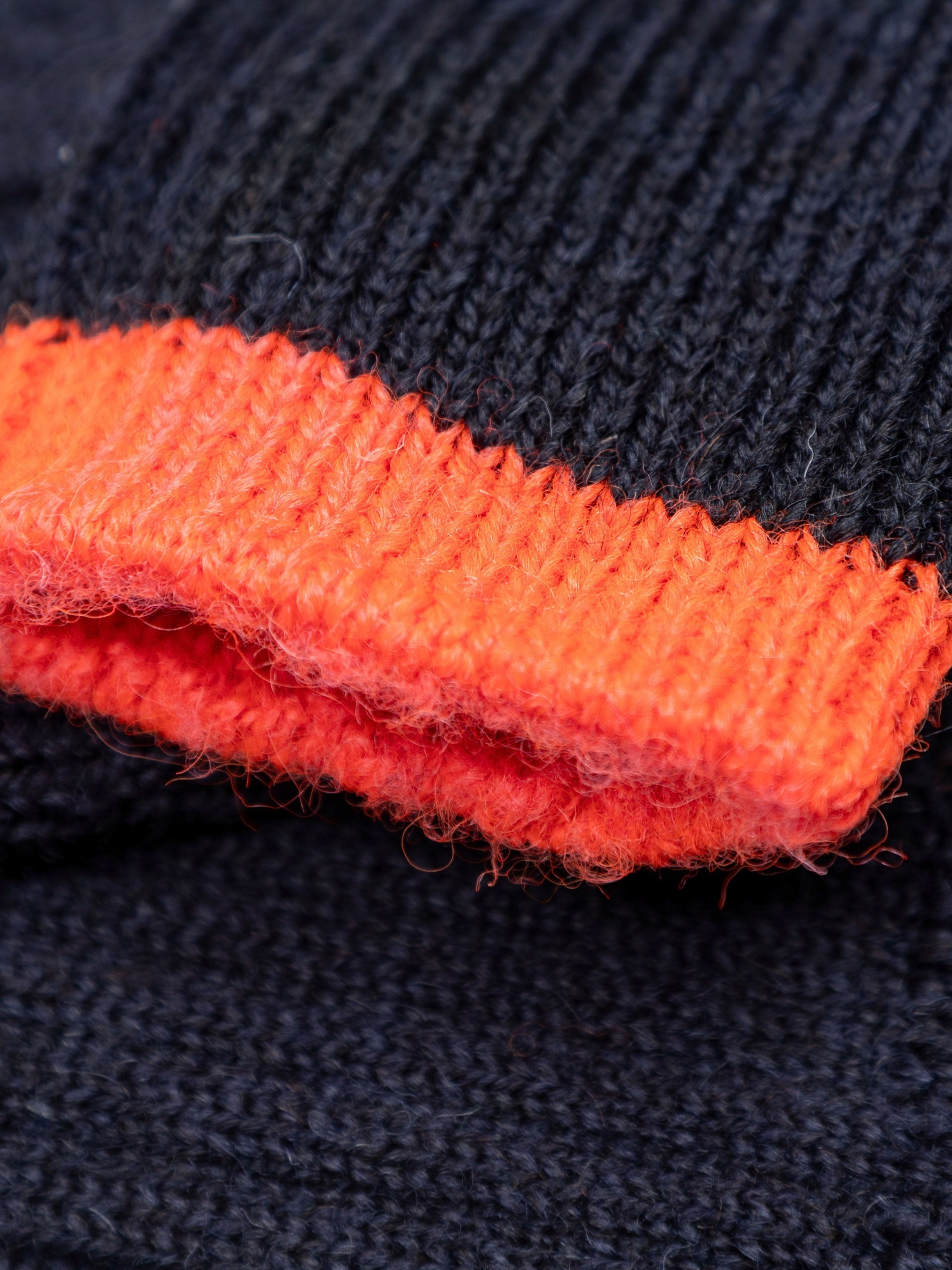 Wool Sock in Navy/Bright Flame - Bosun