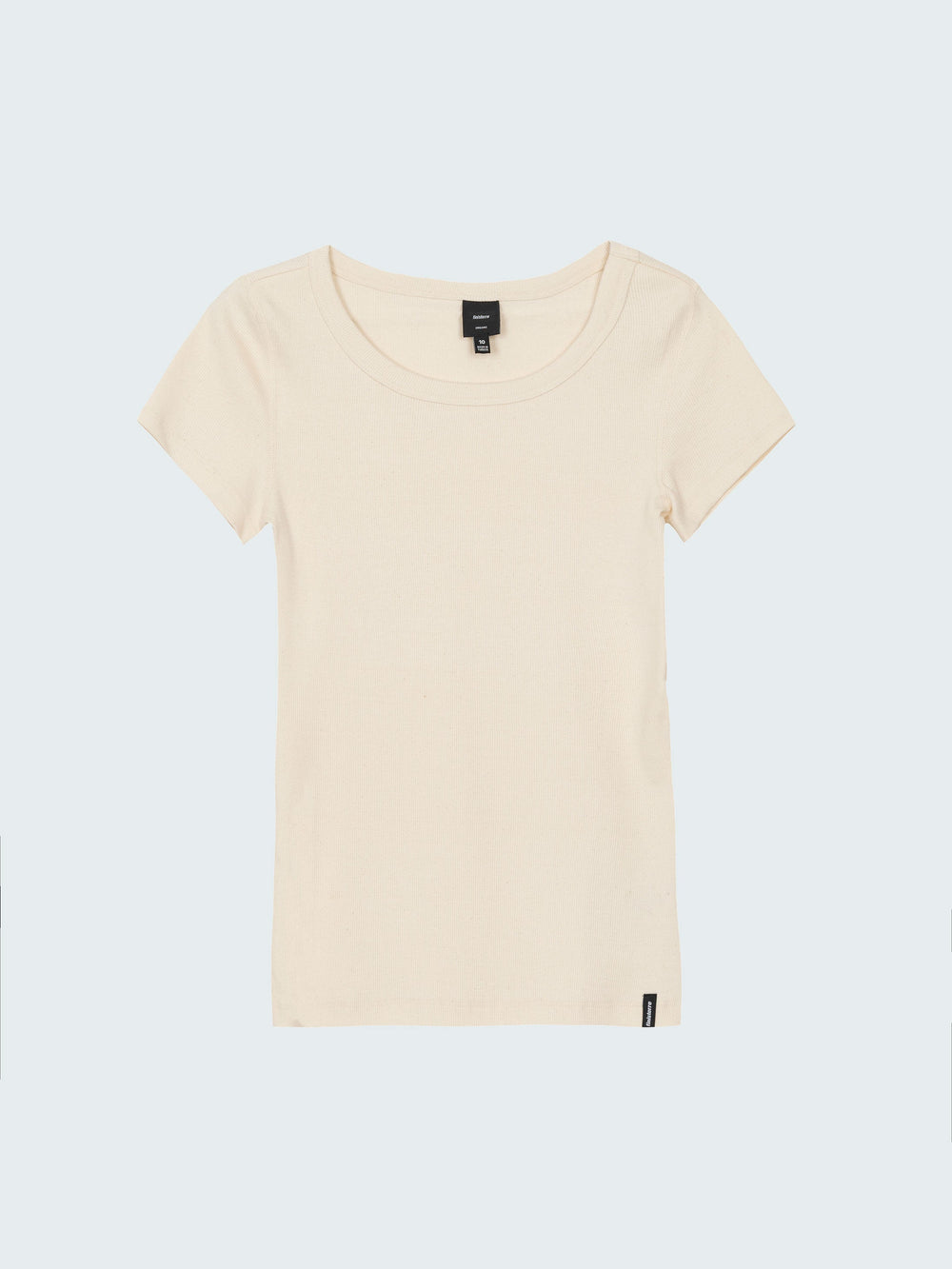 Organic White Ribbed T-Shirt - Powes