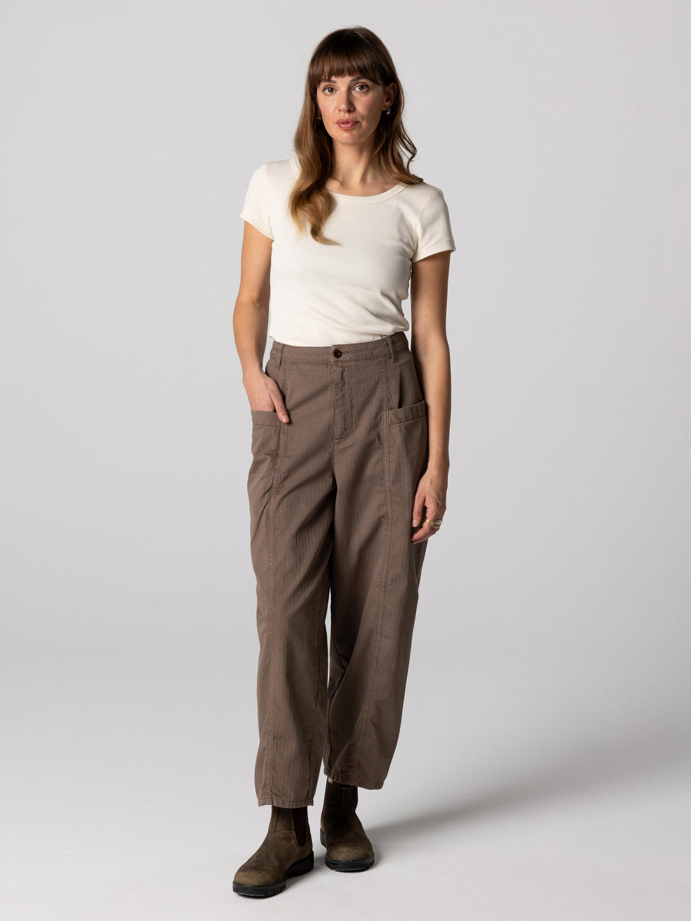 Organic White Ribbed T-Shirt - Powes