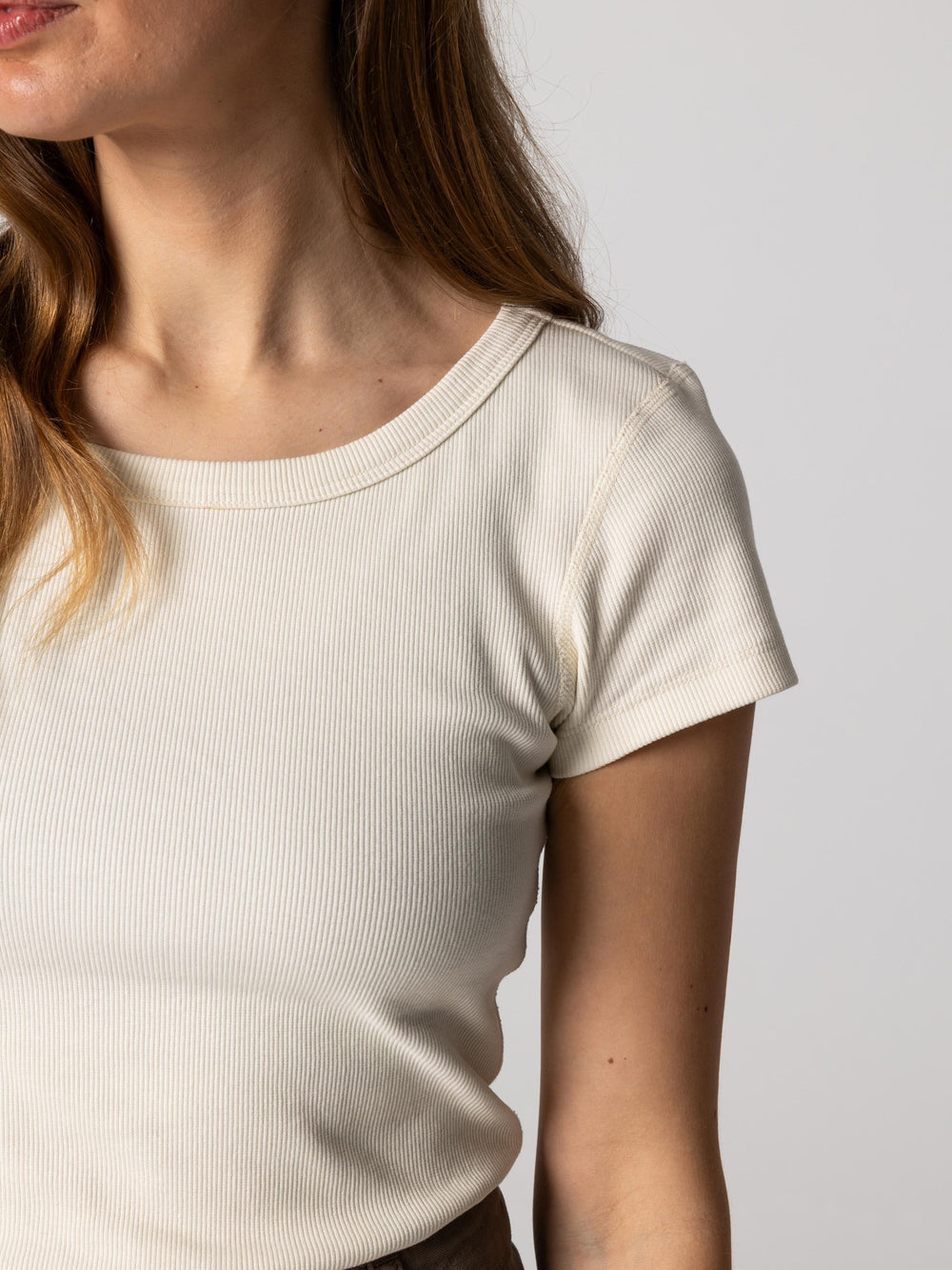 Organic White Ribbed T-Shirt - Powes