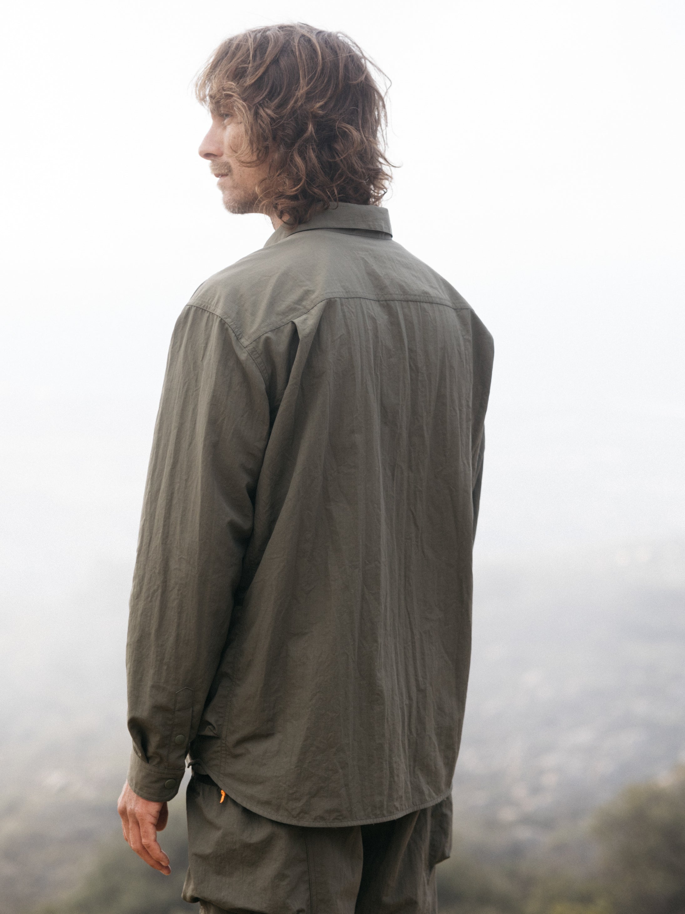 Recycled Long Sleeve Shirt in Olive - Wander