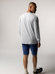 Harlyn Logo Long Sleeve T-Shirt in Grey Marl