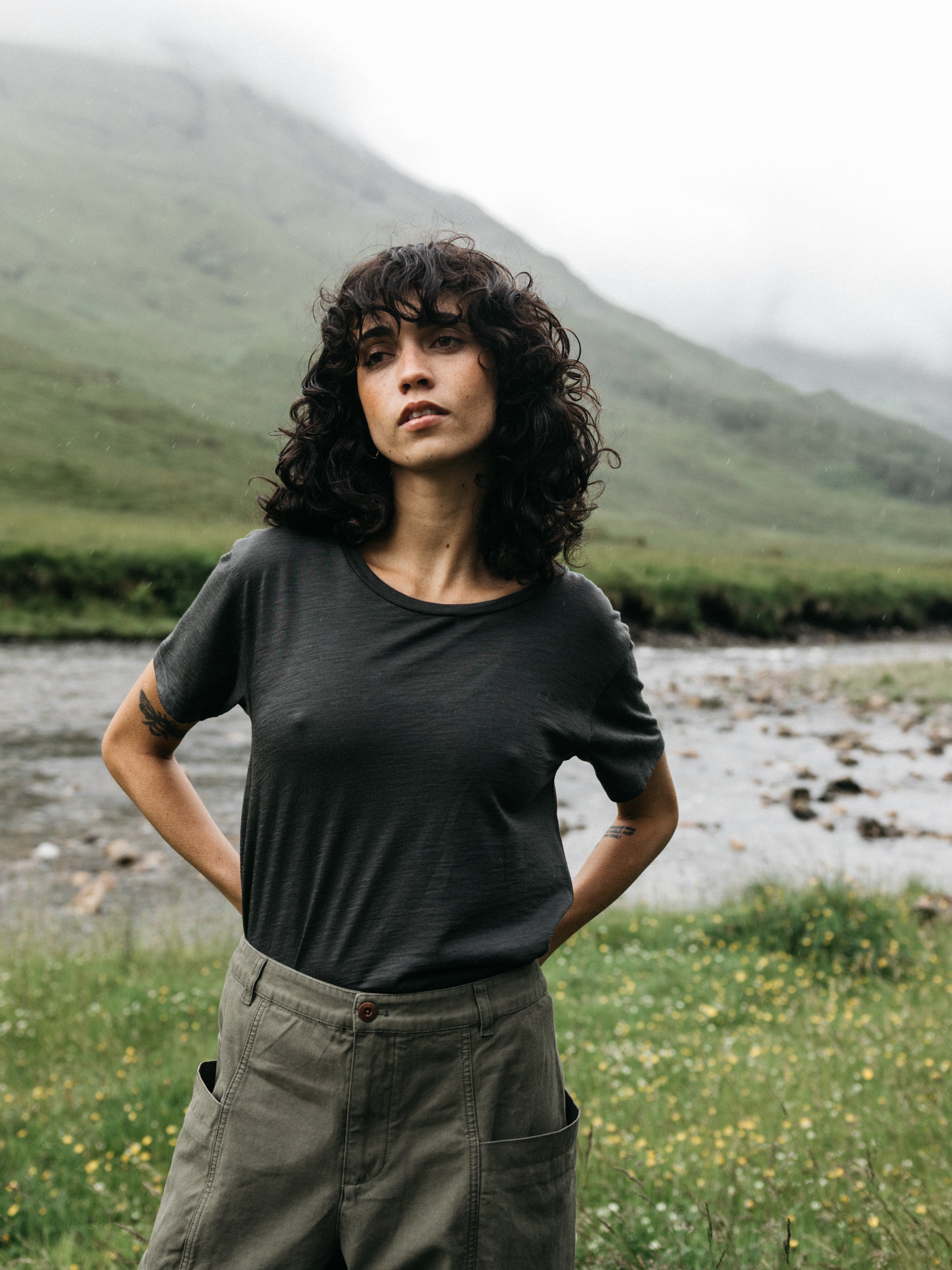 Merino T-Shirt Baselayer in Raven Black - Seeker