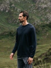 Merino Long Sleeve Baselayer in Navy - Seeker