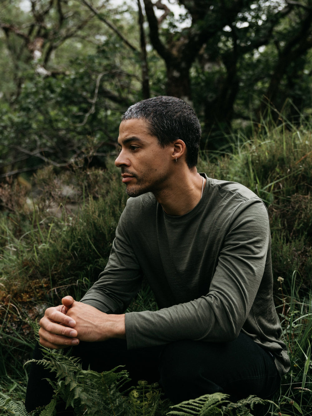 Merino Long Sleeve Baselayer in Olive - Seeker