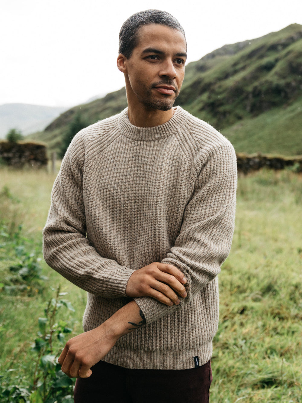 Wool Knit Jumper in Oatmeal - Mora
