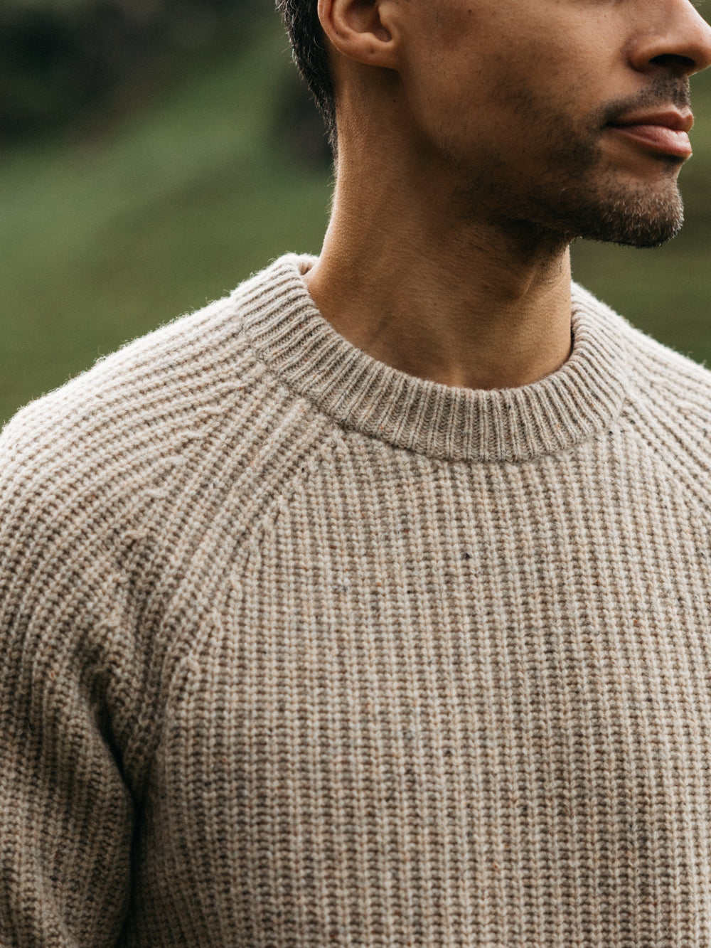 Wool Knit Jumper in Oatmeal - Mora