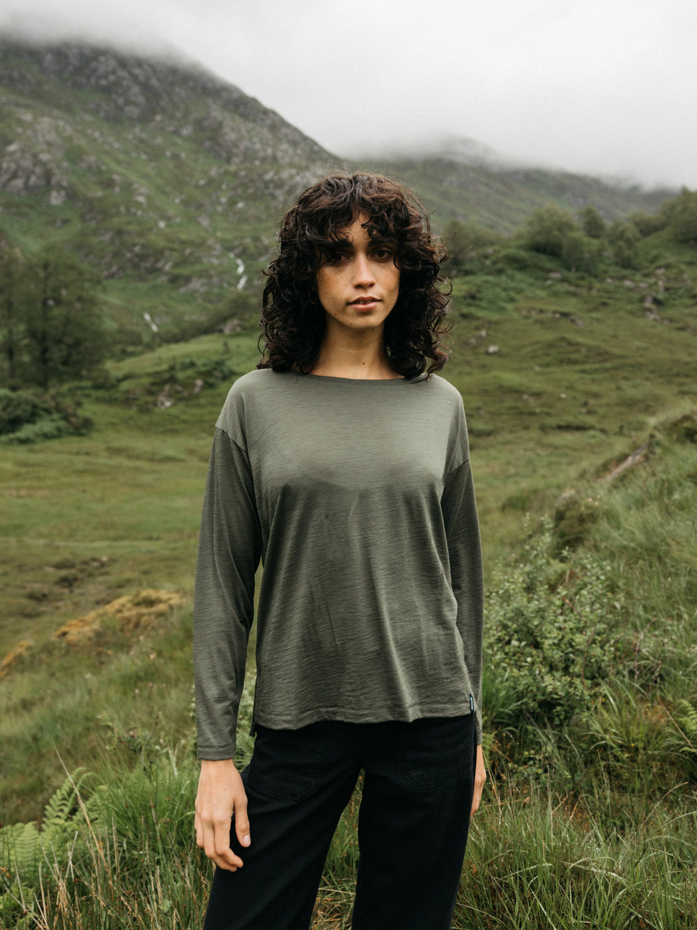 Merino Long Sleeve Baselayer in Olive - Seeker