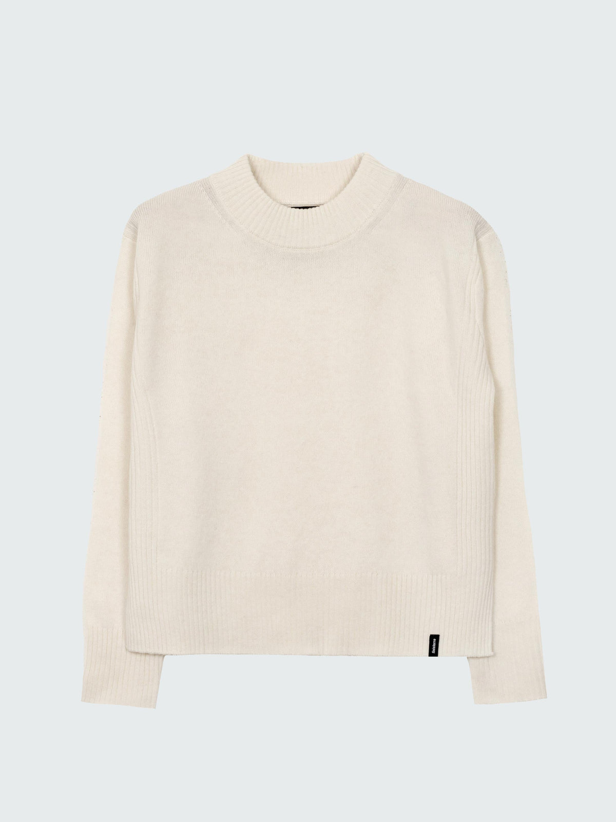 Wool Ribbed Knit Jumper in Ecru - Cavan