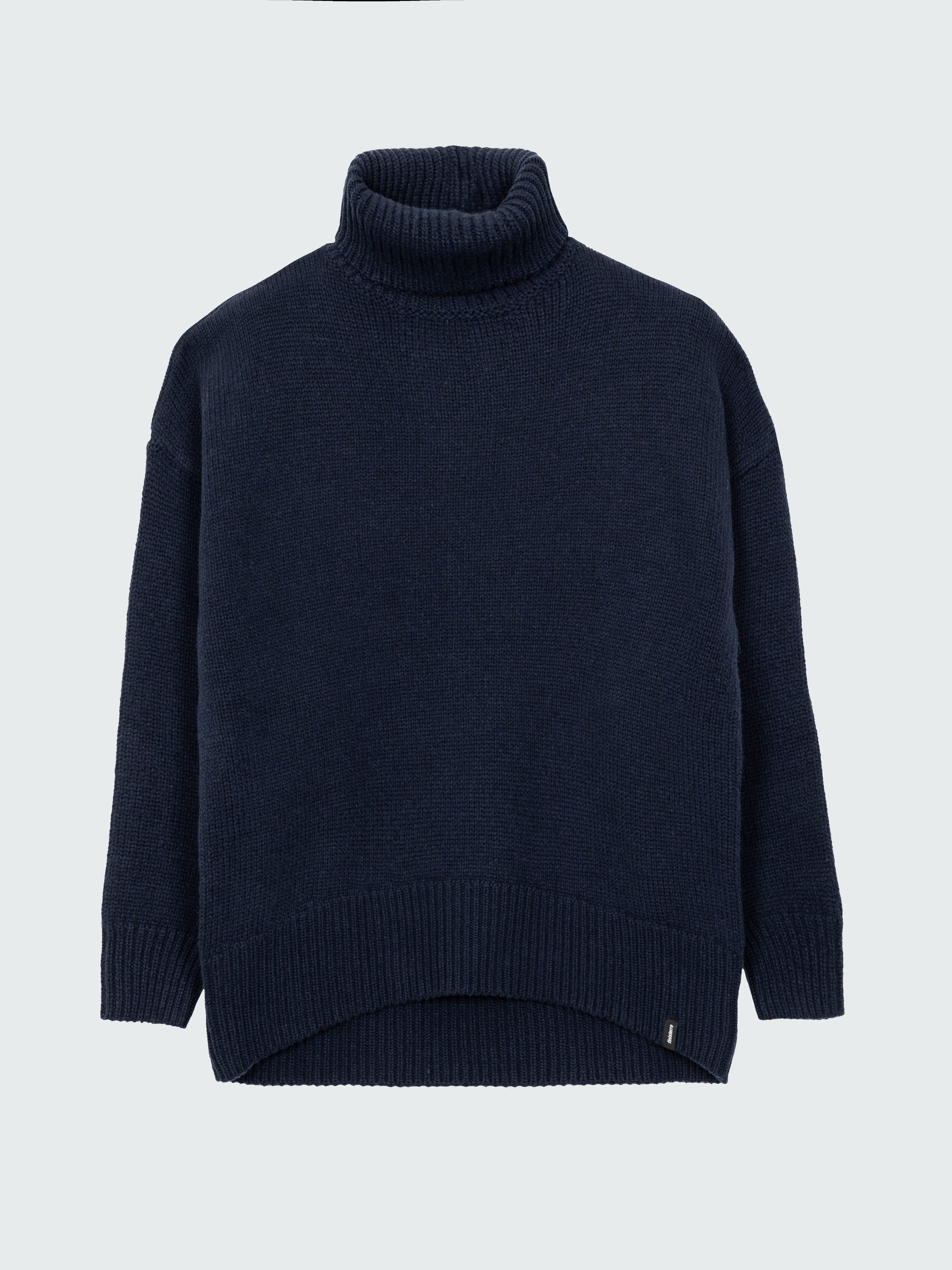 Roll Neck Knit Jumper in Navy - Eyre