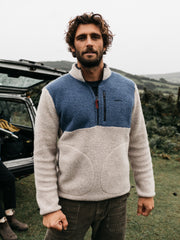 Hegen 1/4 Zip Fleece in Coastal Fjord/Oatmeal