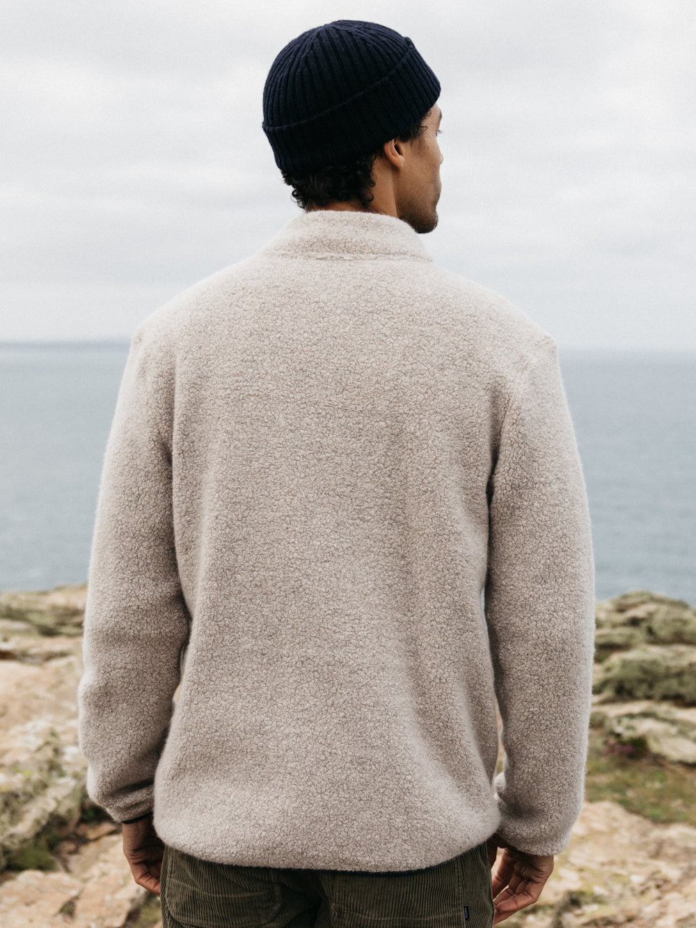 Hegen 1/4 Zip Fleece in Coastal Fjord/Oatmeal