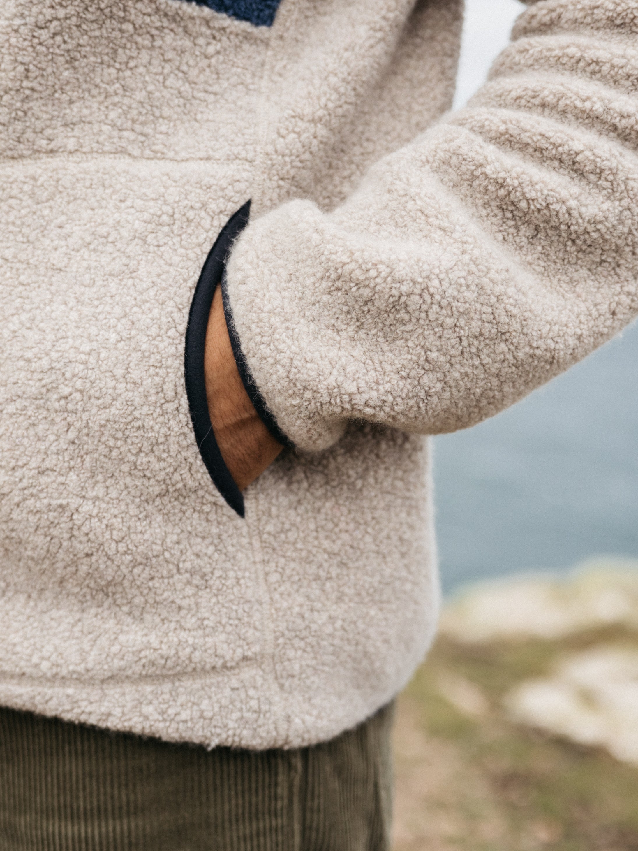 Hegen 1/4 Zip Fleece in Coastal Fjord/Oatmeal