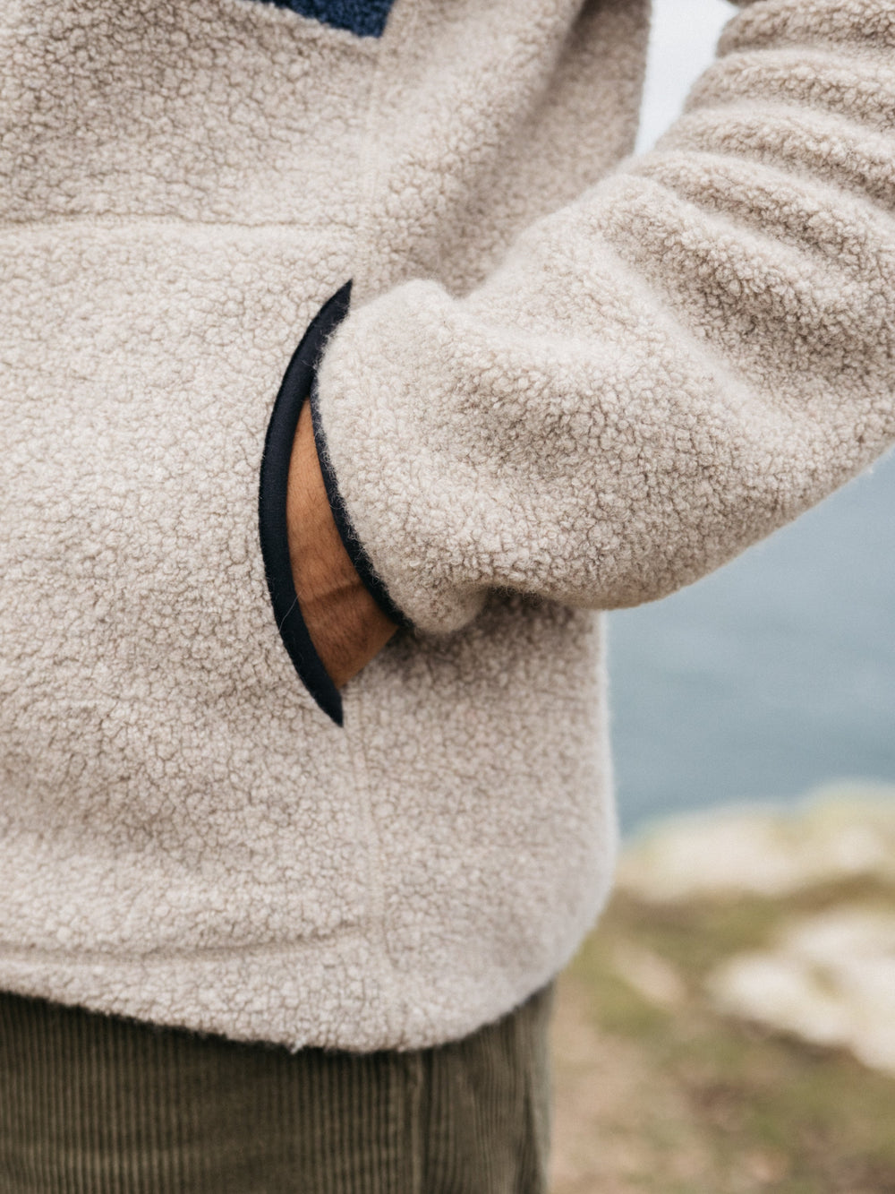 Hegen 1/4 Zip Fleece in Coastal Fjord/Oatmeal